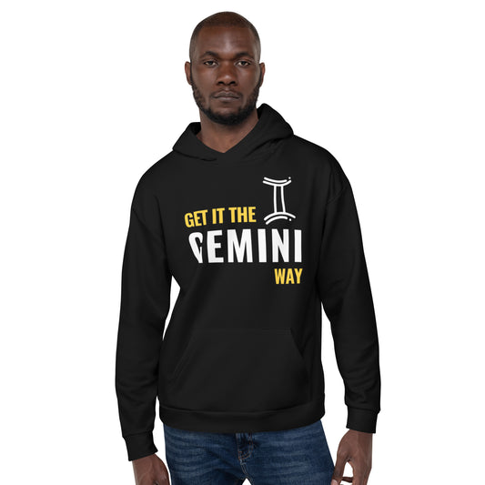 Unisex Get It Zodiac Hoodie - GEMINI (Black)