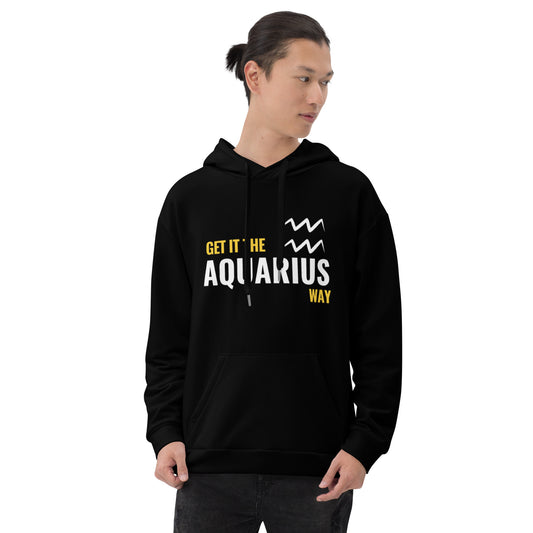 Unisex Get It Zodiac Hoodie - AQUARIUS (Black)
